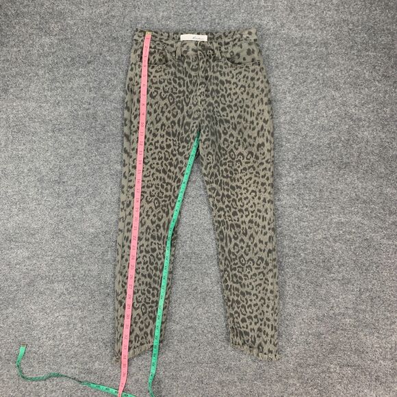 KanCan Animal Print Pants Womens 25 Gray Raw Slant Hem Mid Rise Stretch Pockets - Picture 9 of 13